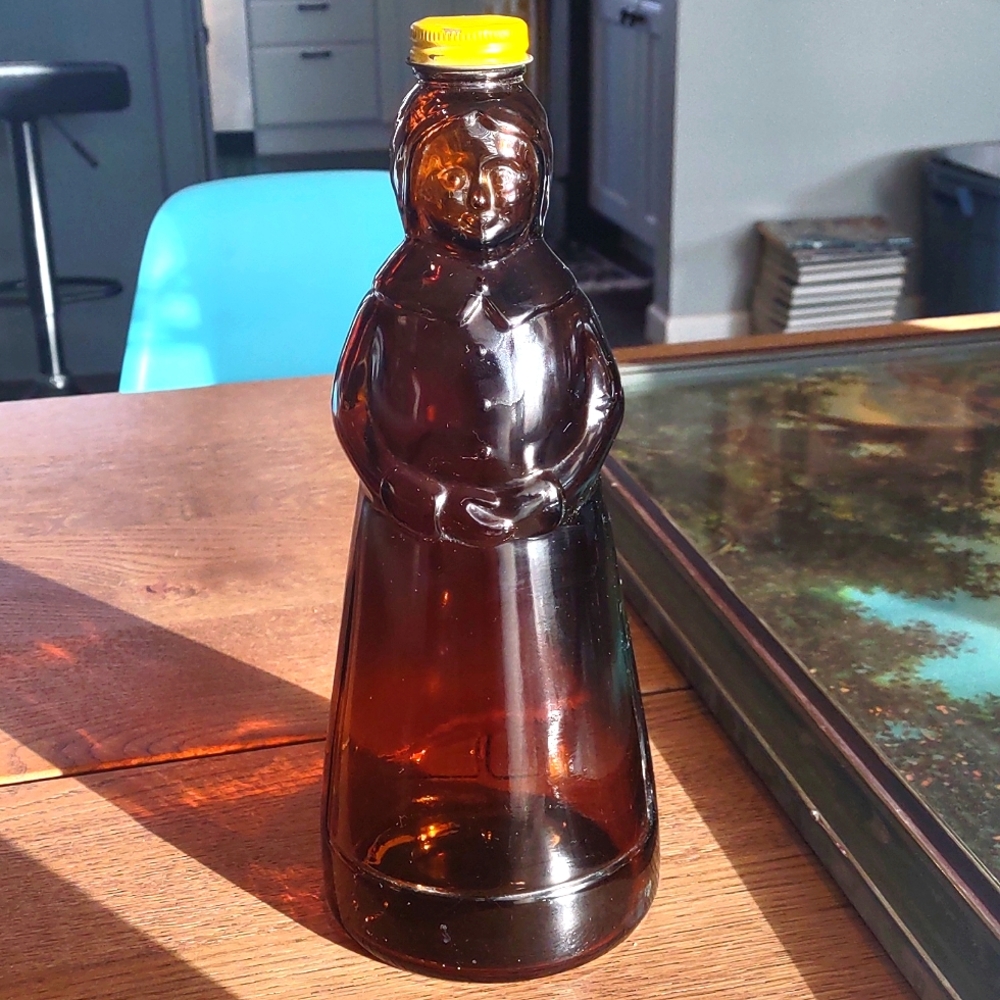 Mrs Butterworth Brown Glass Bottle 1970s